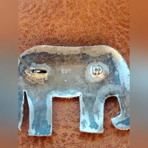NAPIER Silver 925 Elephant Pin Brooch - Picture 3 of 8